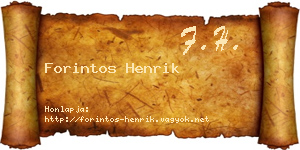 Forintos Henrik névjegykártya